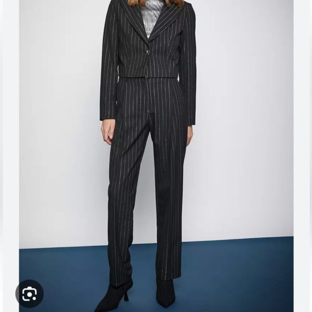 Koton formal high rise pinstripes pleated trouser
